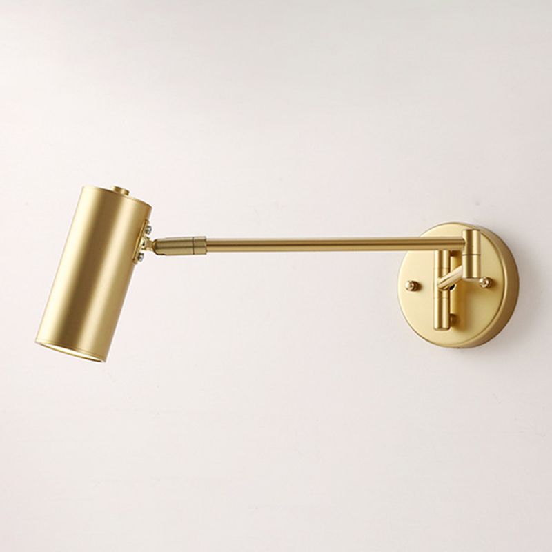 Metal 1 Light Wall Sconce Modern Cilindrico a parete a parete con braccio regolabile per camera da letto