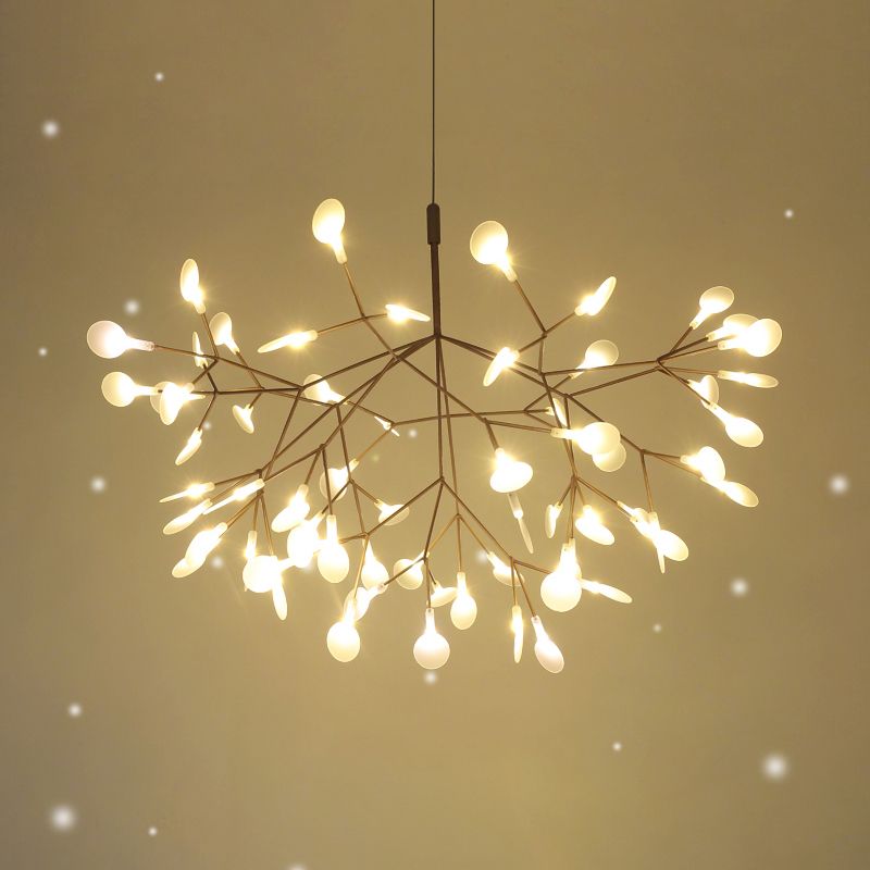 Apparecchiatura a soffitto ramificata nera/rosa in stile contemporaneo 30/45 luci lampadario del lampadario acrilico