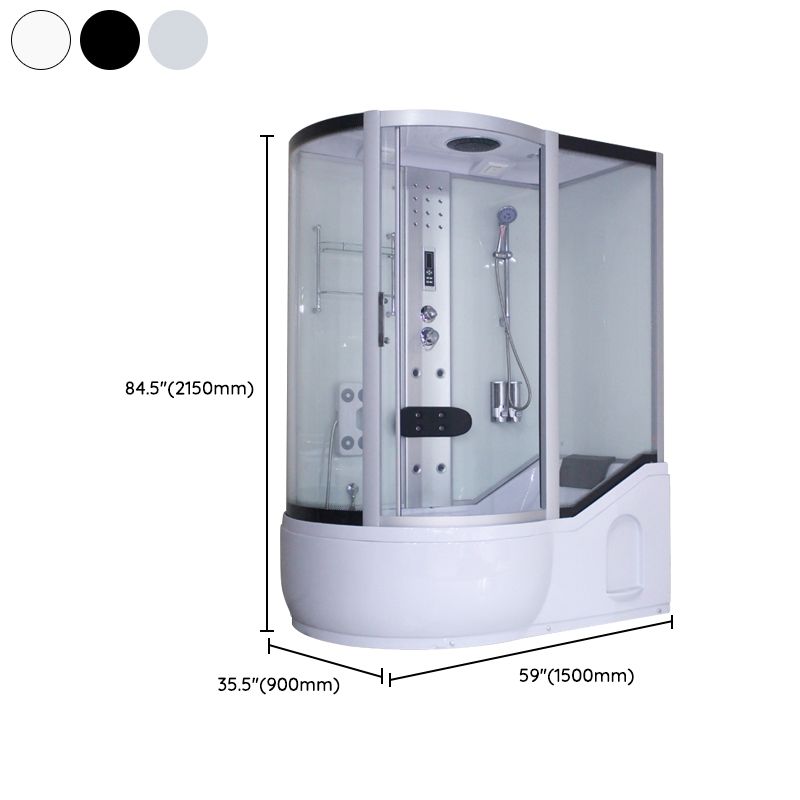 Round Tempered Glass Shower Enclosure with Base Kit Framed Tub & Shower Kit