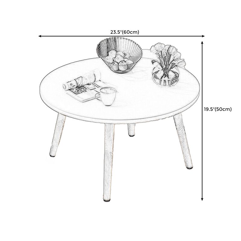 Modern Style Wood Color Solid Wood Base White/wood Color Density Board Top Coffee Table