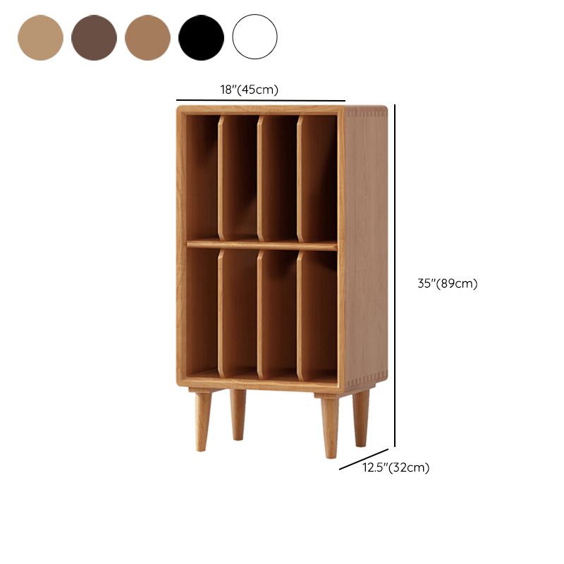 Vertical Solid Wood Bookshelf Contemporary Closed Back Bookcase