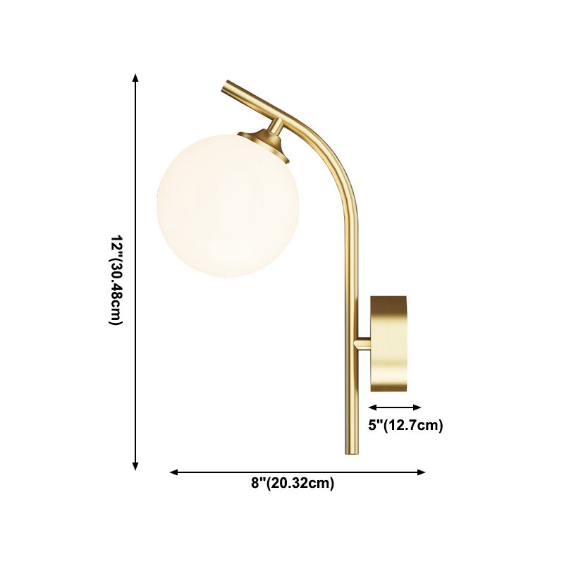 1 Light Ball Wall Sconces Modern Style Glass Wall Mounted Lamps