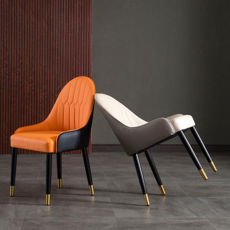 Glam Wood Dining Chairs Parsons Chair in Matte Finish for Home