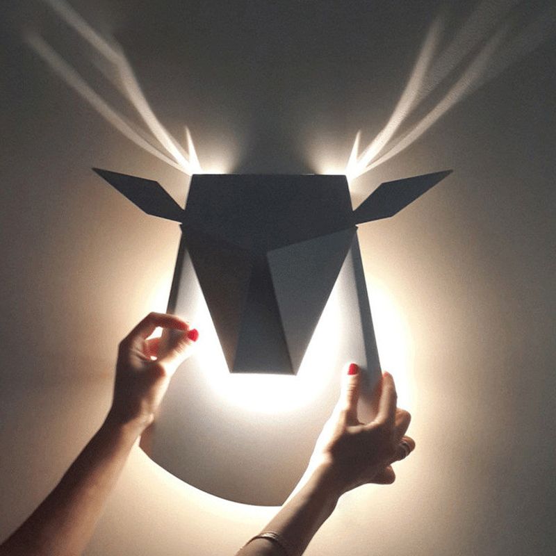 1-Light Geometric Wall Lighting Ideas Modern Style Metal Wall Mount Light Fixture