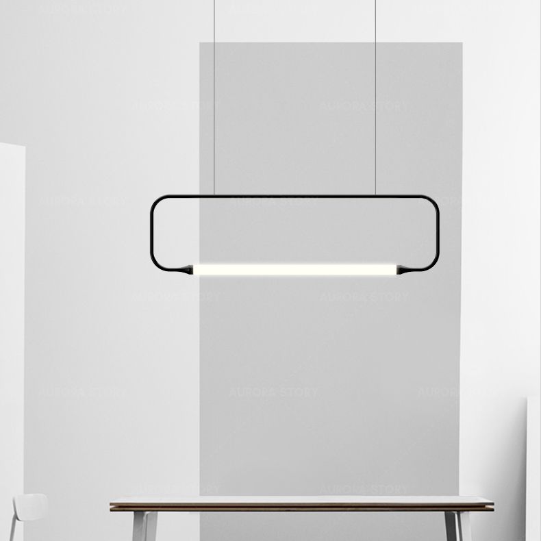 Moderner Stil Rechteck hängen Anhänger Leuchtmetall 1 Licht Anhängerleuchte