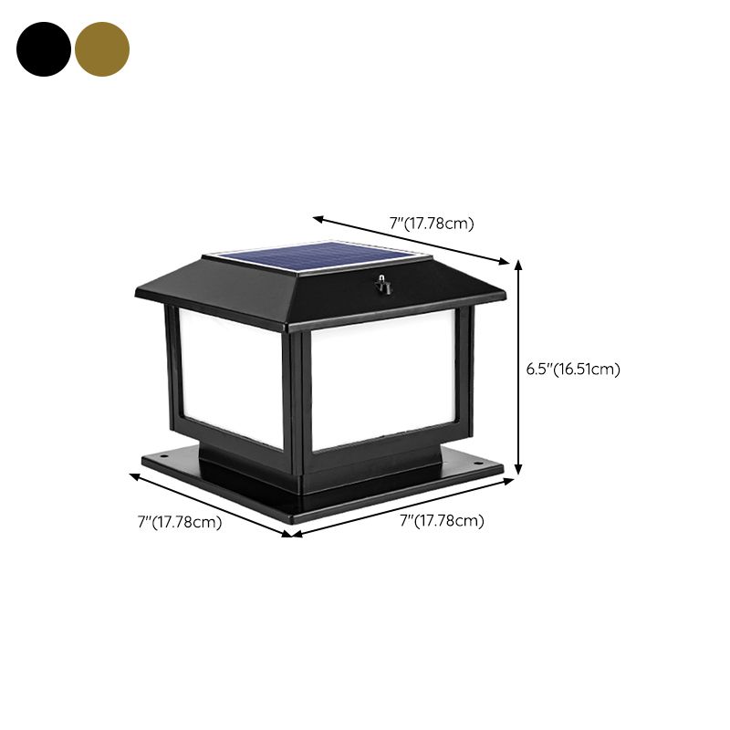 Contemporary LED Pillar Lighting Fixture Minimalist Solar Light for Garden