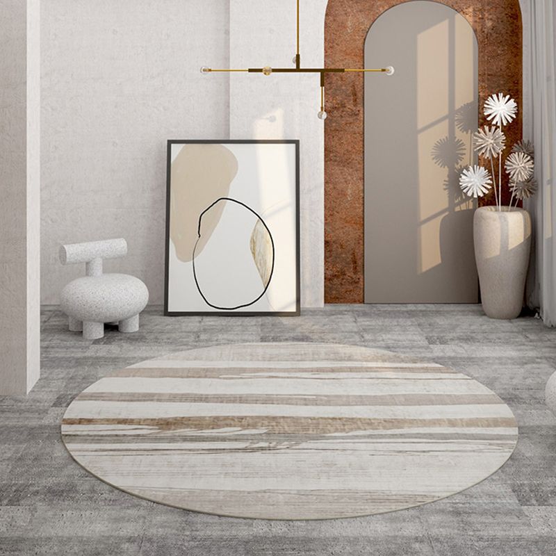 Light Yellow Rug Polyester Graphic Rug Non-Slip Backing Rug for Living Room