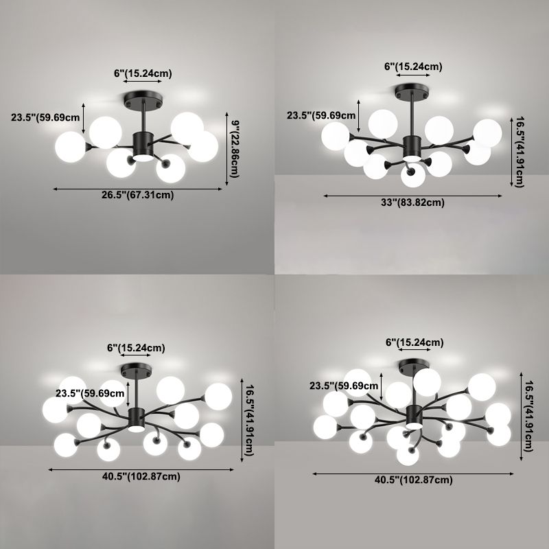 Black Glass Hanging Pendant Lights Modern Hanging Lamps for Living Room