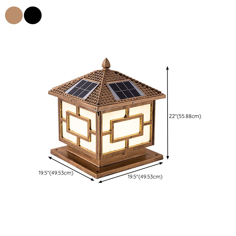 Minimalist LED Pillar Light Modern Solar Lighting Fixture for Garden