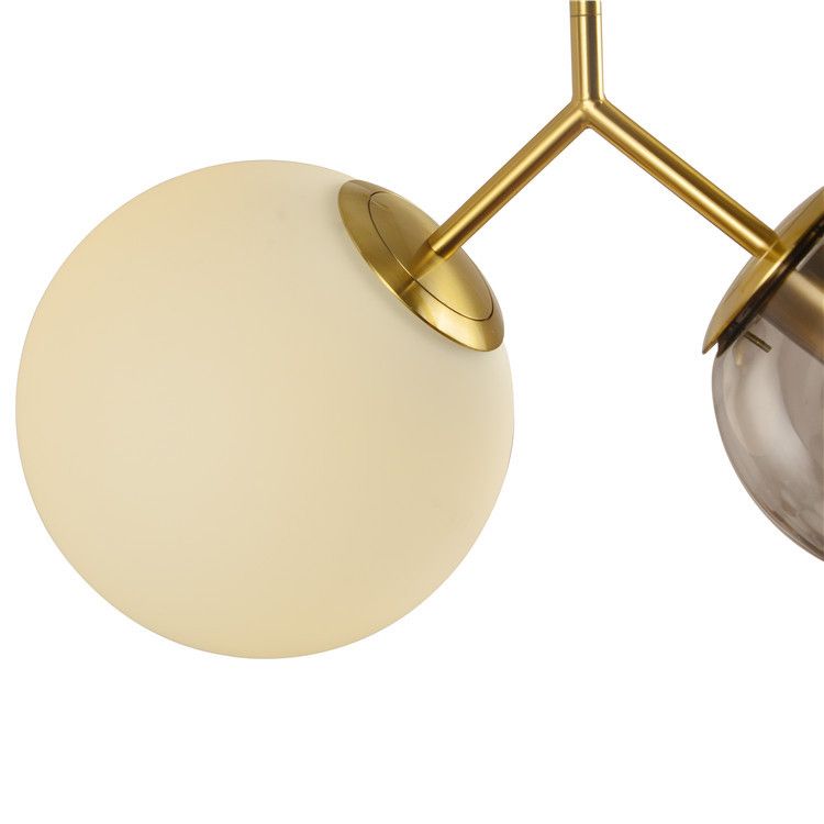 Moderno lampadario minimalista lampada in vetro sferico vetro a 2 camera leggera lampadario a soffitto camera da letto