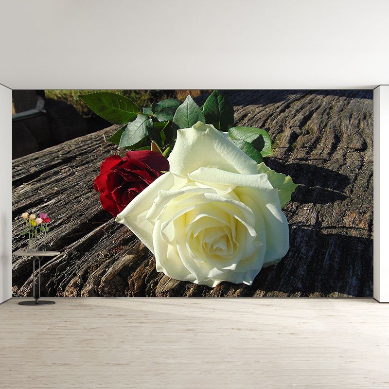 Beautiful Rose Wallpaper Mural Contemporary Style Wall Decor for Bedroom