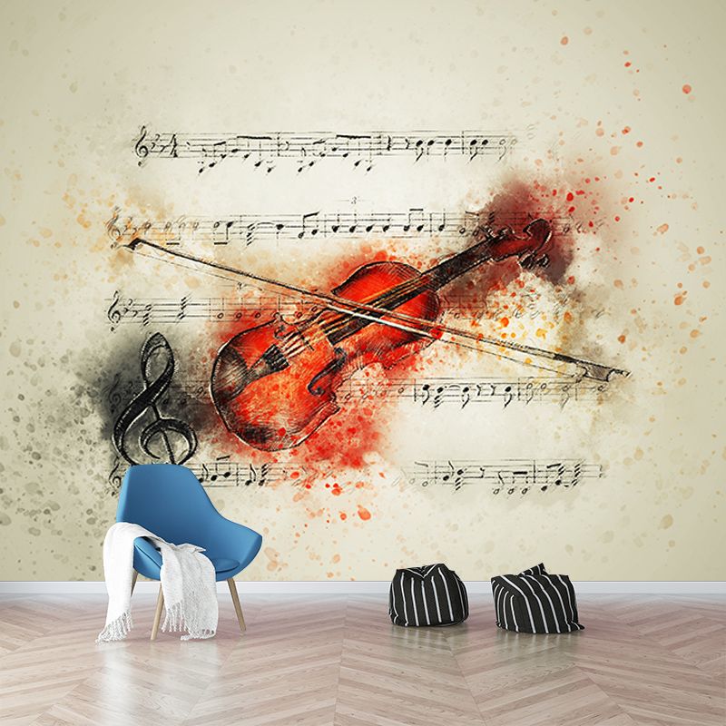 Environmental Illustration Mural Wallpaper Musical Instruments Indoor Wall Mural