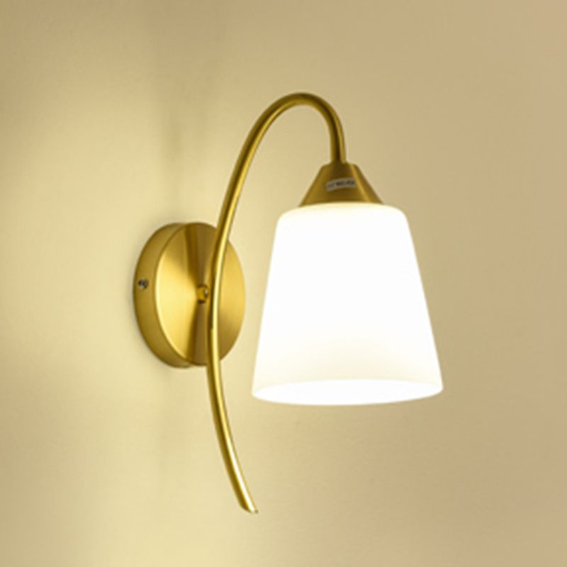 Modern Minimalist Wall Mounted Lamp Glass Wall Lamp in Brass for Living Room