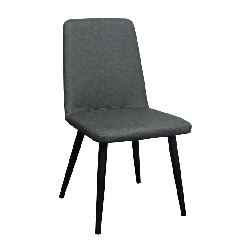 Les chaises contemporaines de salle à manger en métal ont tapissé la chaise de salle à manger de tissu de toile pour l'usage à la maison