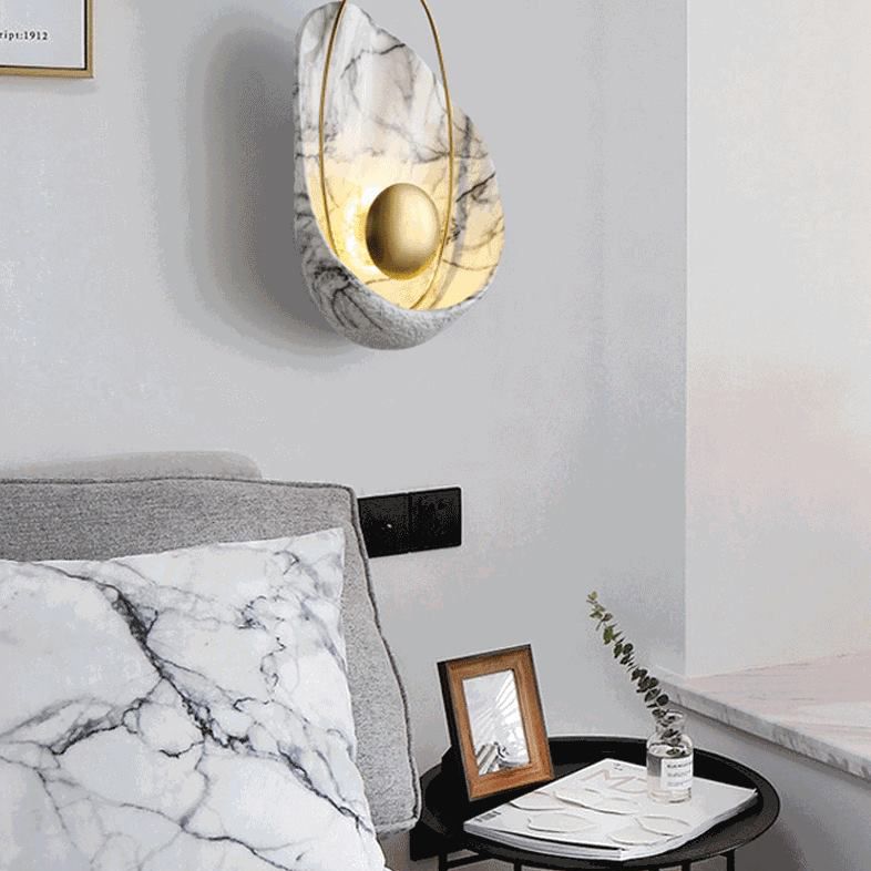 Conchoidal SCONCE LICTE FICTURE Moderne Creative Style Resin 1 Light Sconces