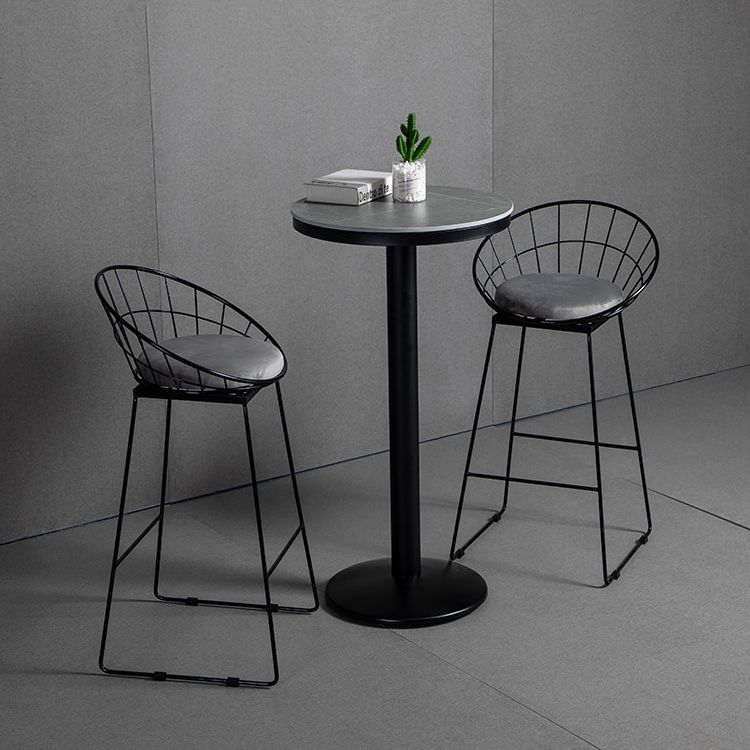 Industrial 1/2/3 Pieces Round Bar Table Set Sintered Stone Bistro Set