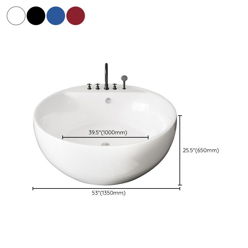 Soaking Antique Finish Round Bathtub Stand Alone Modern Bath Tub