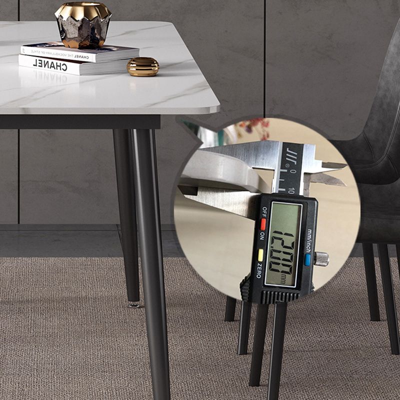 Modern Sintered Stone Dining Table Set White Rectangle Dining Set for Home Use