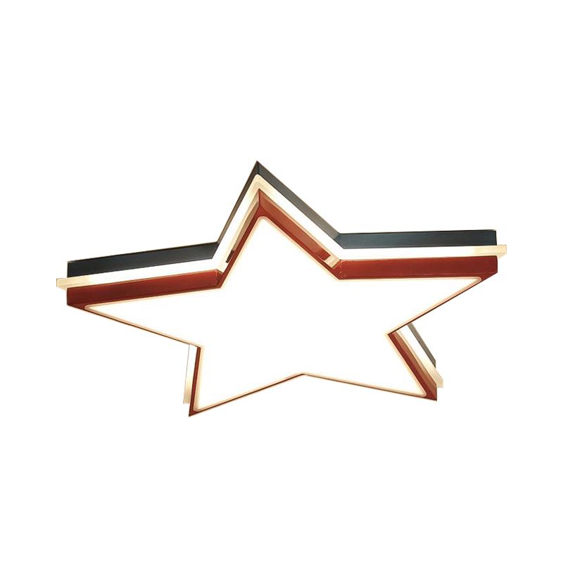 Slim Panel Star Inbouwlamp Kinder acryl LED-plafondlamp in wit voor jongensslaapkamer