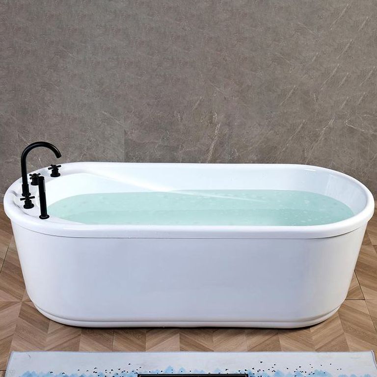 Modern Freestanding Bathtub Acrylic White Bathtub , 28.35-inch Wide (Board not Included)