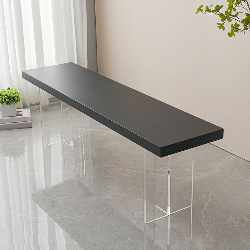 Contemporary Solid Wood Bench Black Seating Bench with Acrylic Base