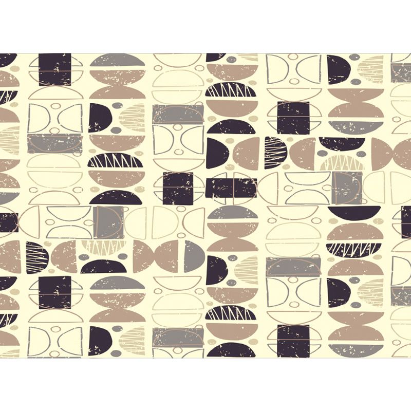 Minimalist Modern Rug in Yellow Semicircle Pattern Rug Polyester Stain-Resistant Carpet for Home Decoration