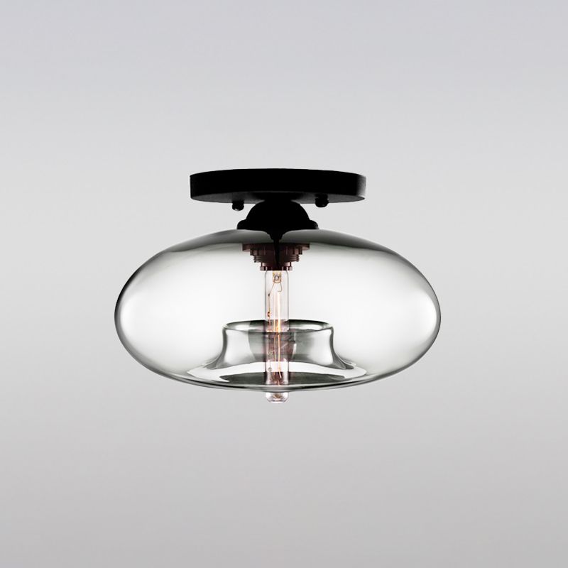 Urn Shape Ceiling Lamp Modern Simple Style Iron 1 Light Flush Mount with Glass Lampshade for Aisle