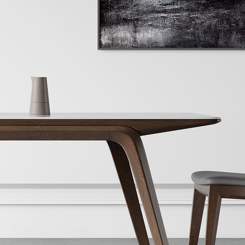 Modern Style Rectangle Table Set 1/2/3/4/5/7 Pieces Dining Set with Wood Legs