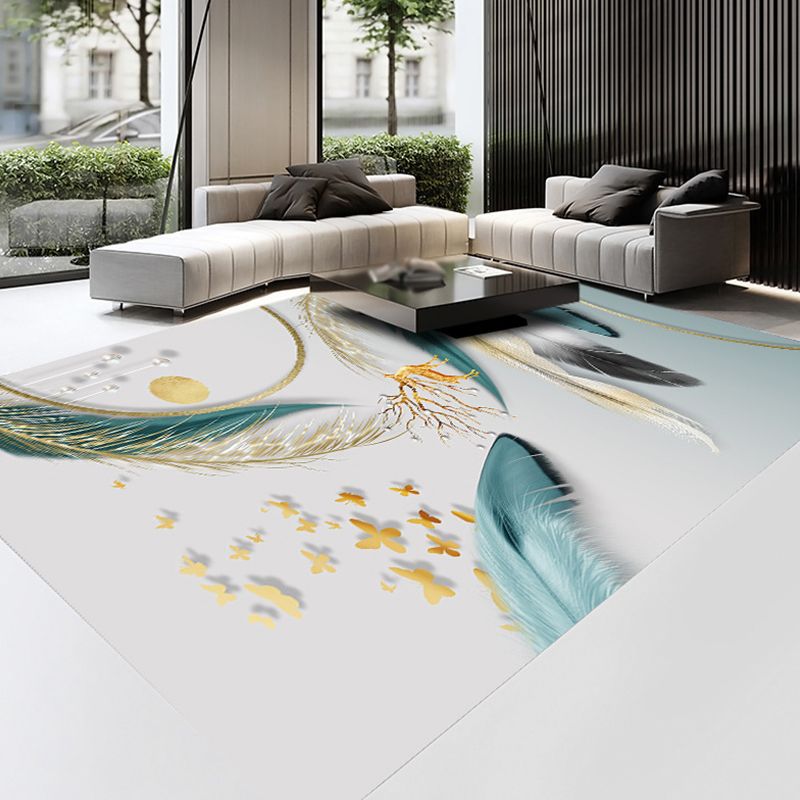 Casual veren bedrukt tapijt polyester gebied tapijt vlekbestendig binnenvleed voor woonkamer