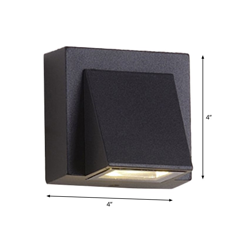 Triangle Aluminum Flush Wall Sconce Simple Black Small/Large Wall Mount Lamp for Corridor
