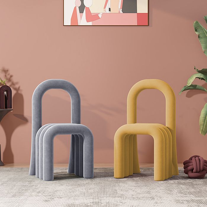 Contemporary Velvet Armless Dining Chairs Metal Dining Chair for Home Use