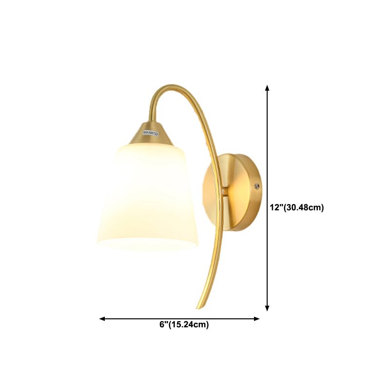 Modern Minimalist Wall Mounted Lamp Glass Wall Lamp in Brass for Living Room