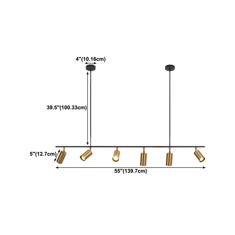 Half Cylinder Shape Modern Style Island Pendant Metal Island Light Fixtures