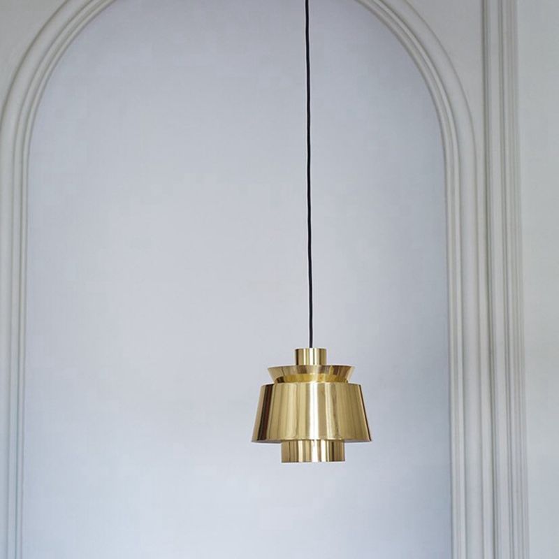 Special Shape Pendant Light Fixture Postmodern Kitchen Hanging Ceiling Light with Gold Metal Frame