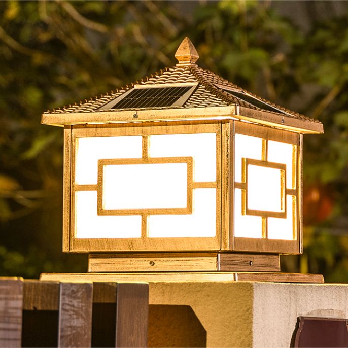 Minimalist LED Pillar Light Modern Solar Lighting Fixture for Garden