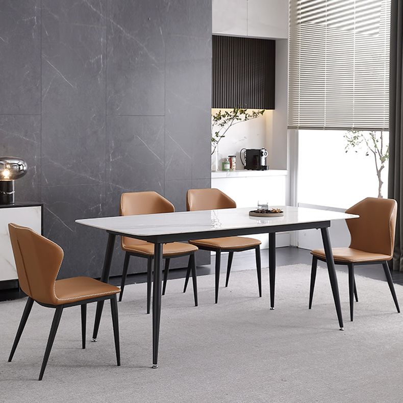 Silla de metal de cocina de estilo moderno Silla lateral sin brazos para comedor con respaldo orejero (juego de 2)