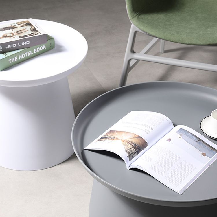Scandinavian Round Tray Top Side End Table Plastic Pedestal End Table