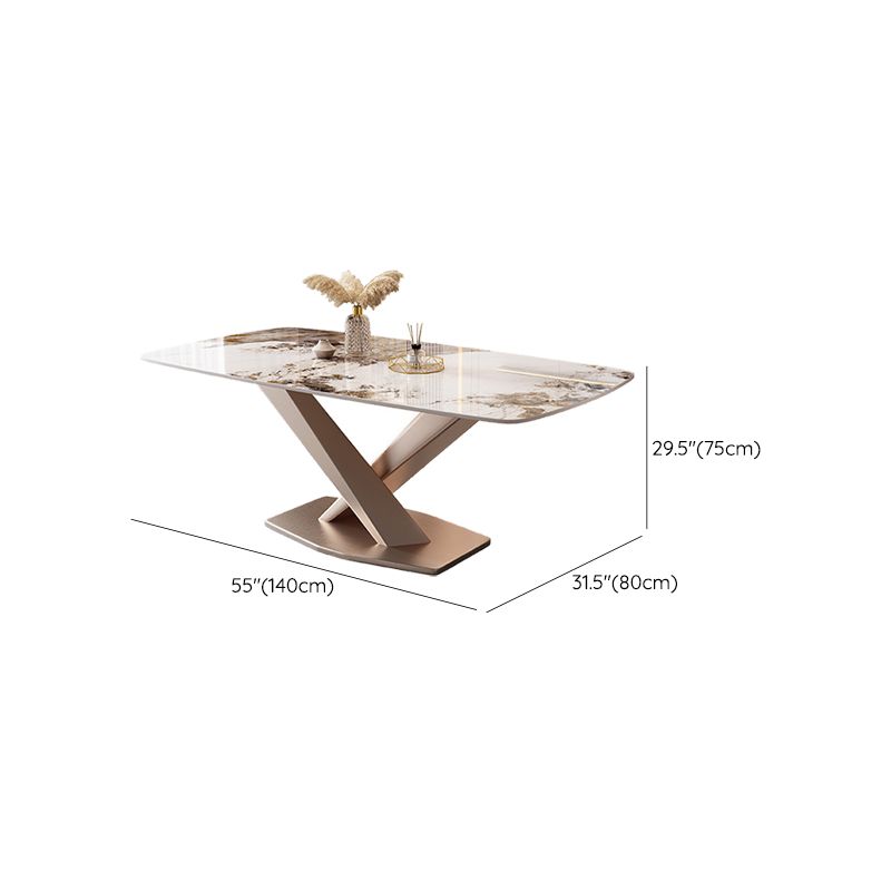 Marble Top Dining Table Modern Dining Table with Pedestal Base