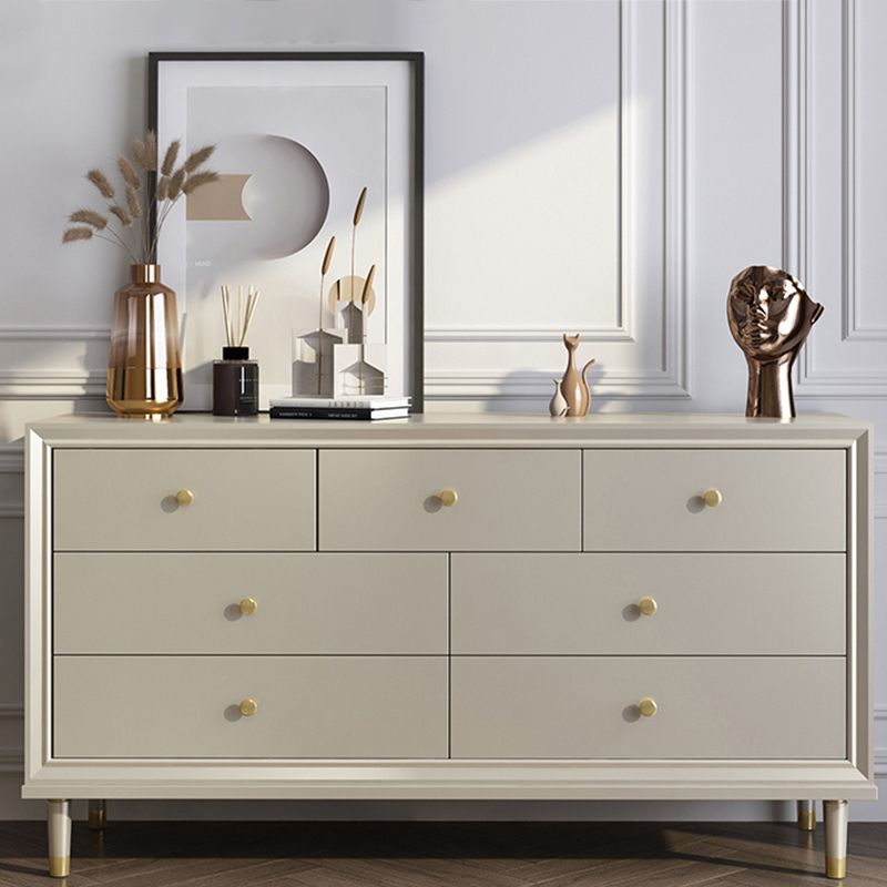 Glam Champagne Color Storage Chest with Soft-Close Drawers for Home