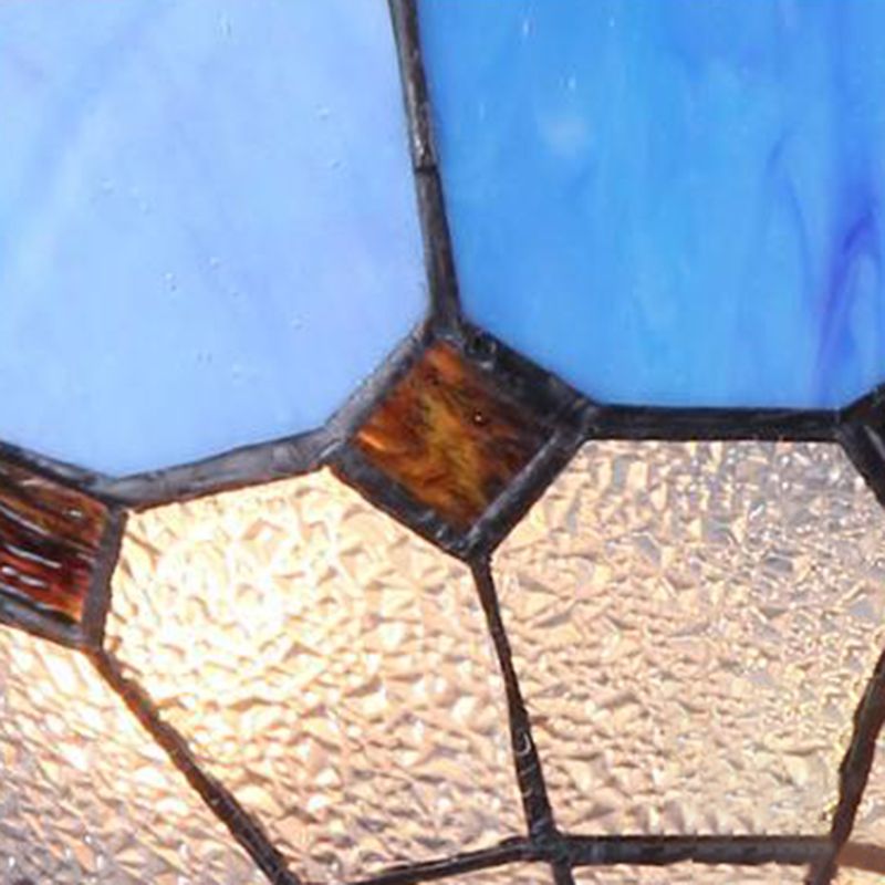 Luminaire de plafond bleu de Style méditerranéen, lampe encastrée en verre d'art roulé à la main en forme de bol
