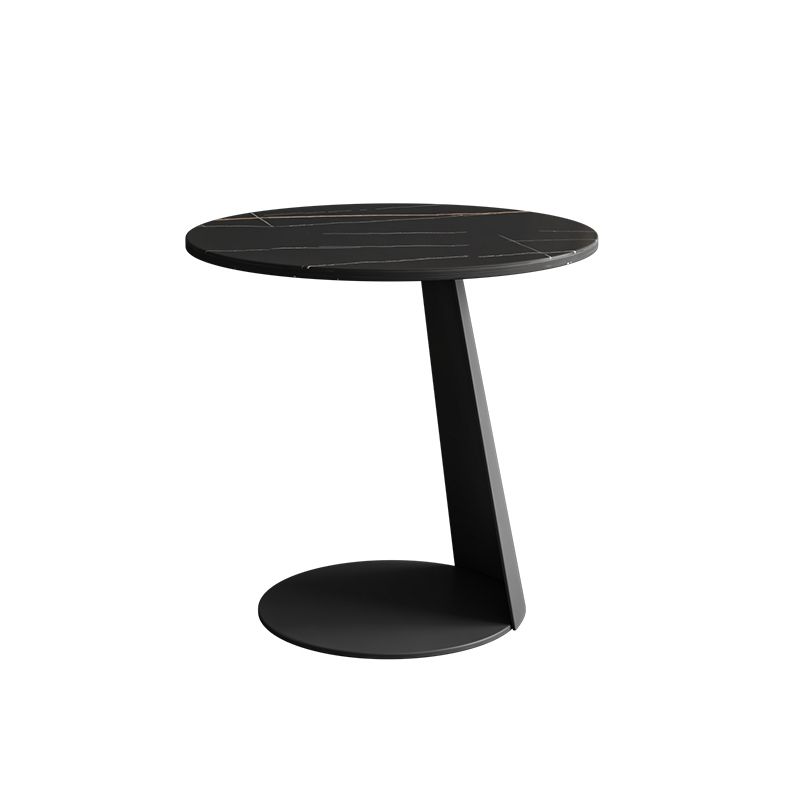 Modern Fixed Top Coffee Table Round Steel Abstract Cocktail Table