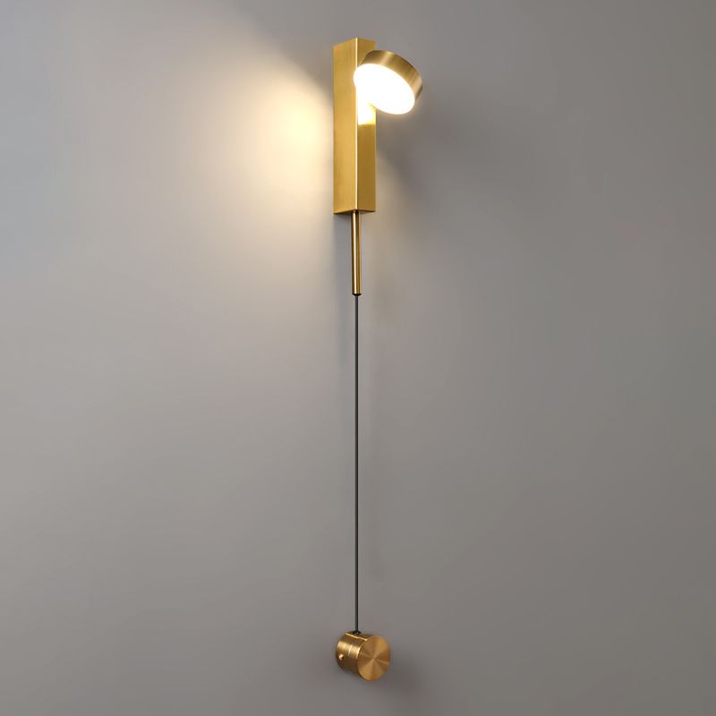 Round Shape Metal Wall Light Modern Style 1-Light Wall Light Sconce