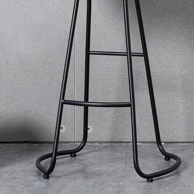 Modern Style Iron Bar Stool with Footrest Dining Room Solid Wood Bar Stool 30 Inches