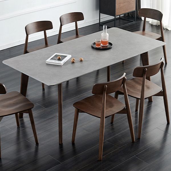 Industrial Rectangle Dining Table for Restaurant Sintered Stone Top Table with 4 Legs