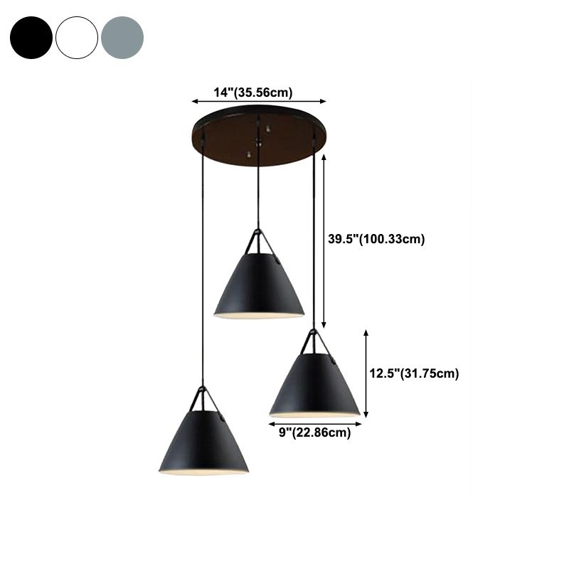 Metal Cone Hanging Lamp Contemporary Ceiling Light for Bedroom