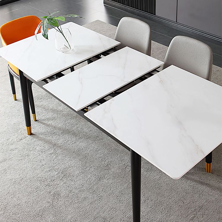Rectangle Sintered Stone Kitchen Table Home Extendable Dining Table