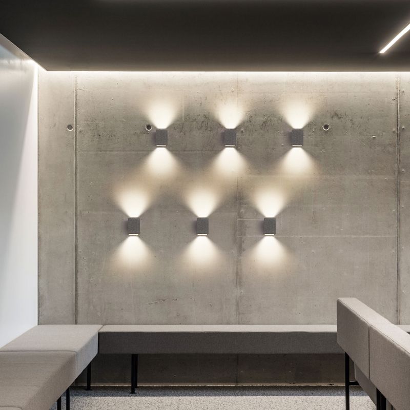 Pallen cúbico Splke Lighting Fixture Concreto Estilo simple Flush Monte Luz de pared