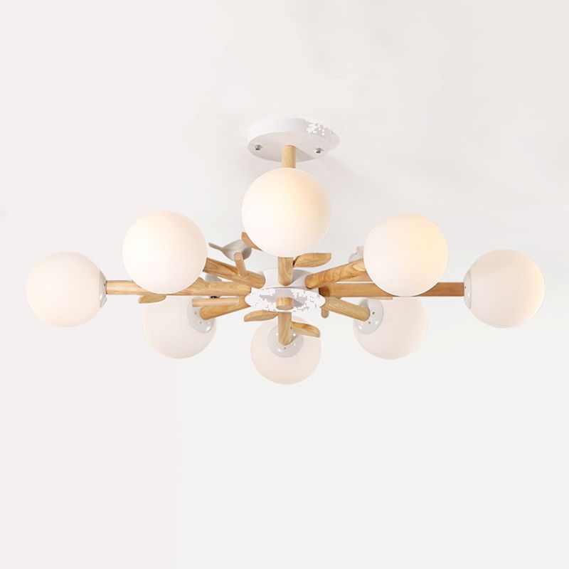 Moderner Stil hölzerne Kronleuchter Decke Hängende Leuchte mit kleinem Vogel