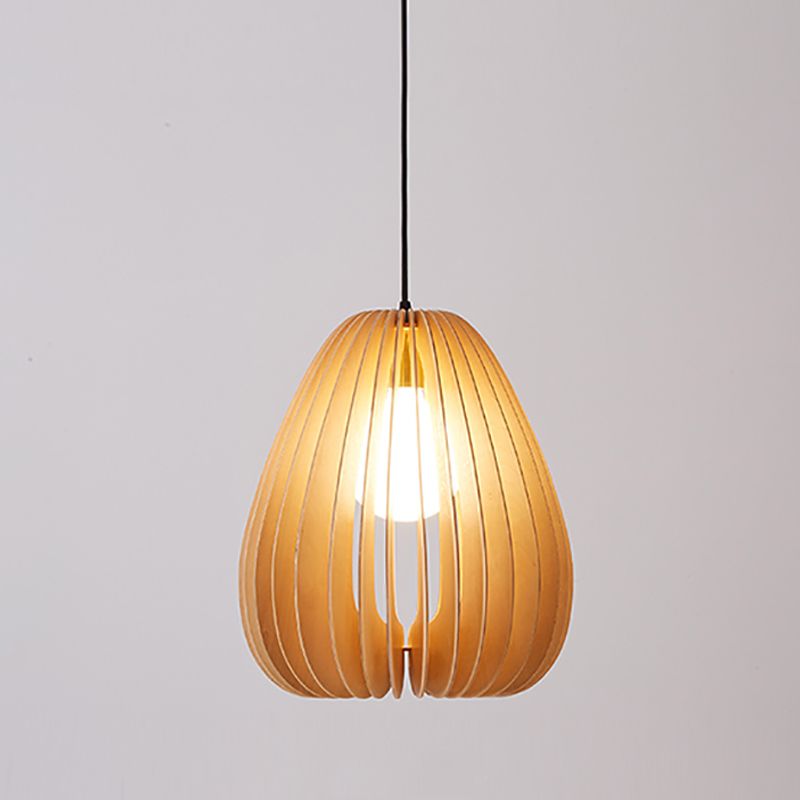 Lampe suspendue en bois style contemporain simple léger pour le café du salon