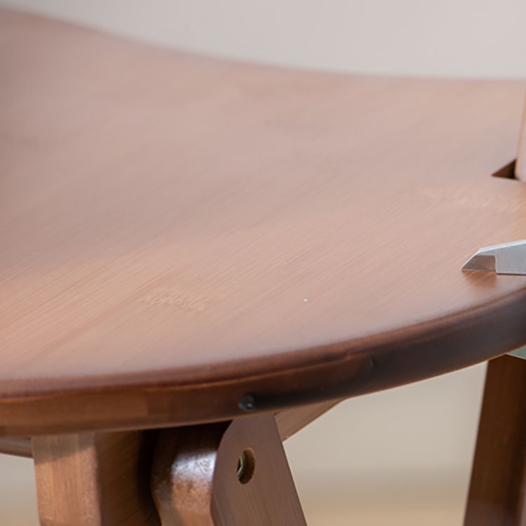 Modern Armless Backrest Counter Stool Wood Study Bar Stool with Wooden Seat and Pedal